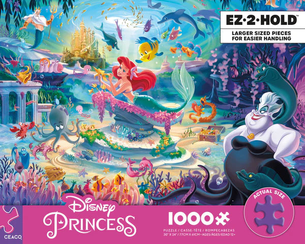 Ceaco-EZ 2 Hold - Disney Little Mermaid - 1000 Oversized Piece Puzzle-3231-01-Legacy Toys