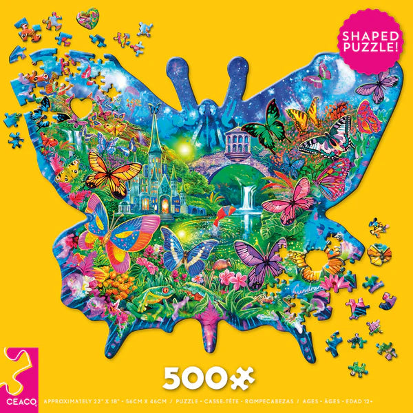 Ceaco-Puzzle Shapes - Butterfly - 500 Piece Puzzle-2447-05-Legacy Toys