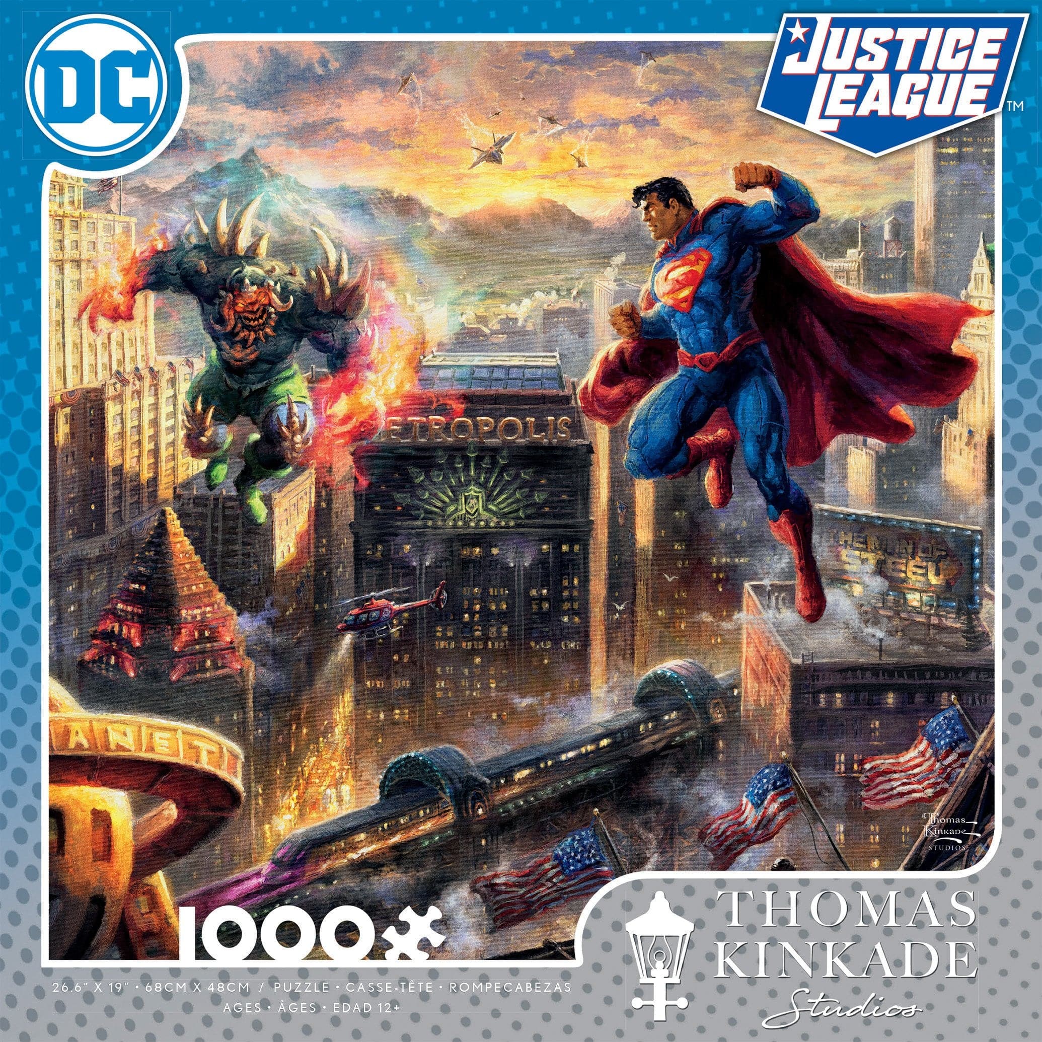 Ceaco-Thomas Kinkade DC Comics - Superman: Man of Steel - 1000 Piece Puzzle-3154-04-Legacy Toys