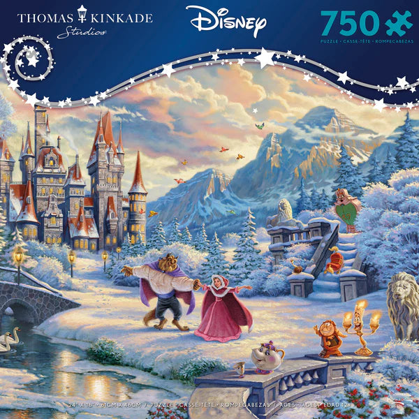 Ceaco-Thomas Kinkade Disney - Beauty and the Beast's Winter Enchantment - 750 Piece Puzzle-2903-39-Legacy Toys