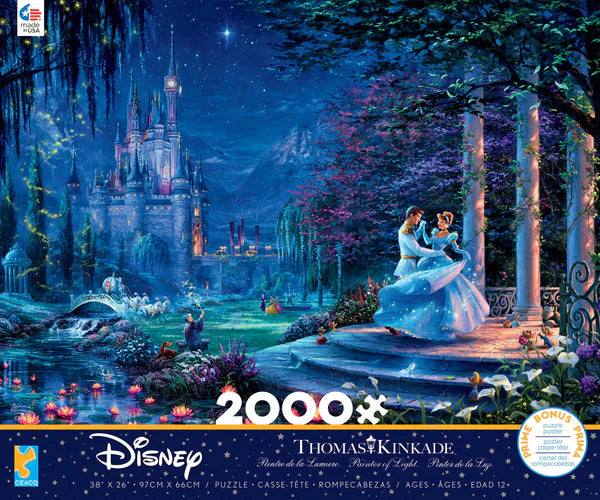 Ceaco-Thomas Kinkade Disney Dreams - Cinderella Dancing in the Starlight - 2000 Piece Puzzle-3501-11-Legacy Toys