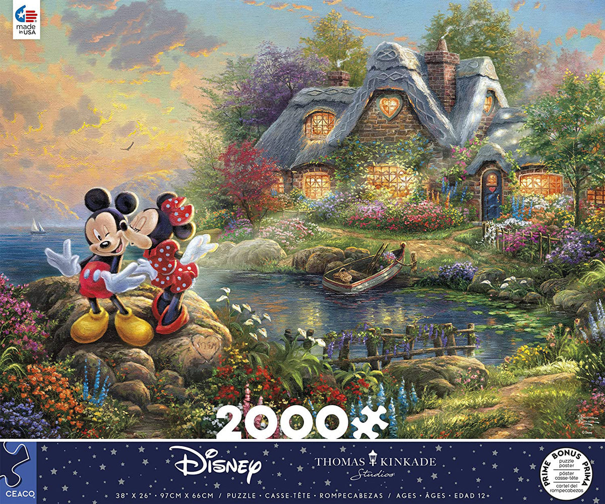 Ceaco-Thomas Kinkade Disney - Mickey & Minnie Sweetheart Cove - 2000 Piece Puzzle-3504-02-Legacy Toys