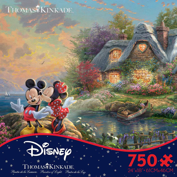 Ceaco-Thomas Kinkade Disney - Mickey & Minnie: Sweetheart Cove - 750 Piece Puzzle-2903-15-Legacy Toys