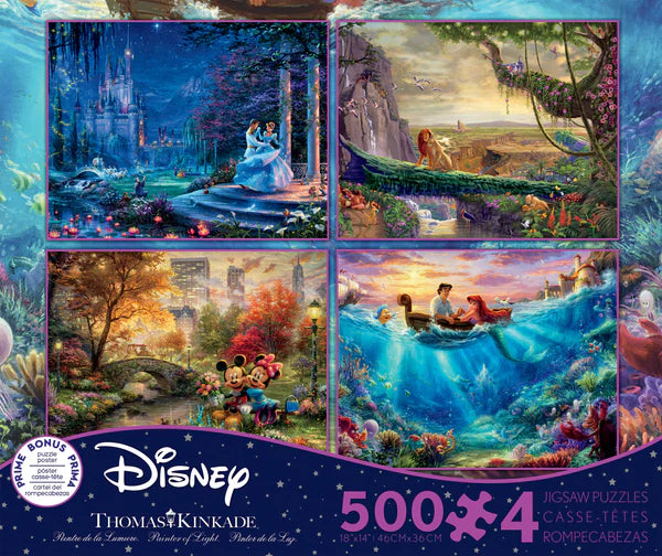 500 Piece Disney Puzzle Variety Pack of 3 Different Puzzles - Colorful, Fun  Disney Character Designs - Minnie Mouse, Mickey Mouse, Disney Princess