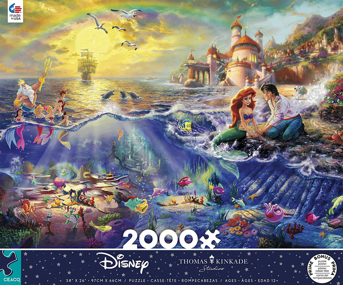 Ceaco-Thomas Kinkade Disney - The Little Mermaid - 2000 Piece Puzzle-3504-03-Legacy Toys