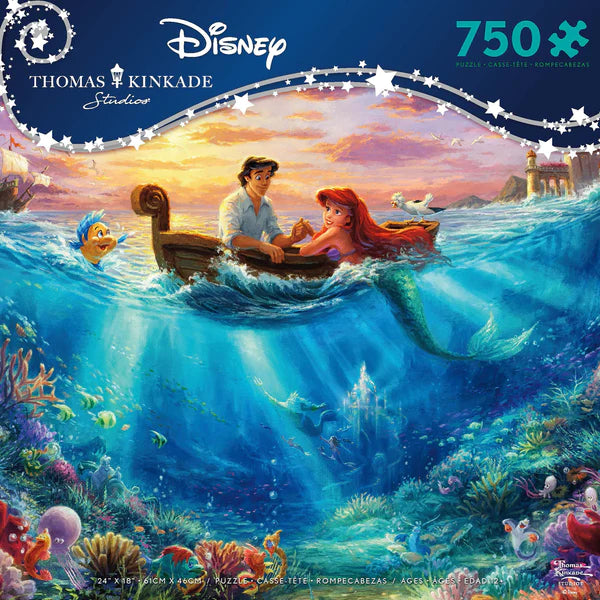 Ceaco-Thomas Kinkade Disney - The Little Mermaid Falling in Love - 750 Piece Puzzle-2903-36-Legacy Toys