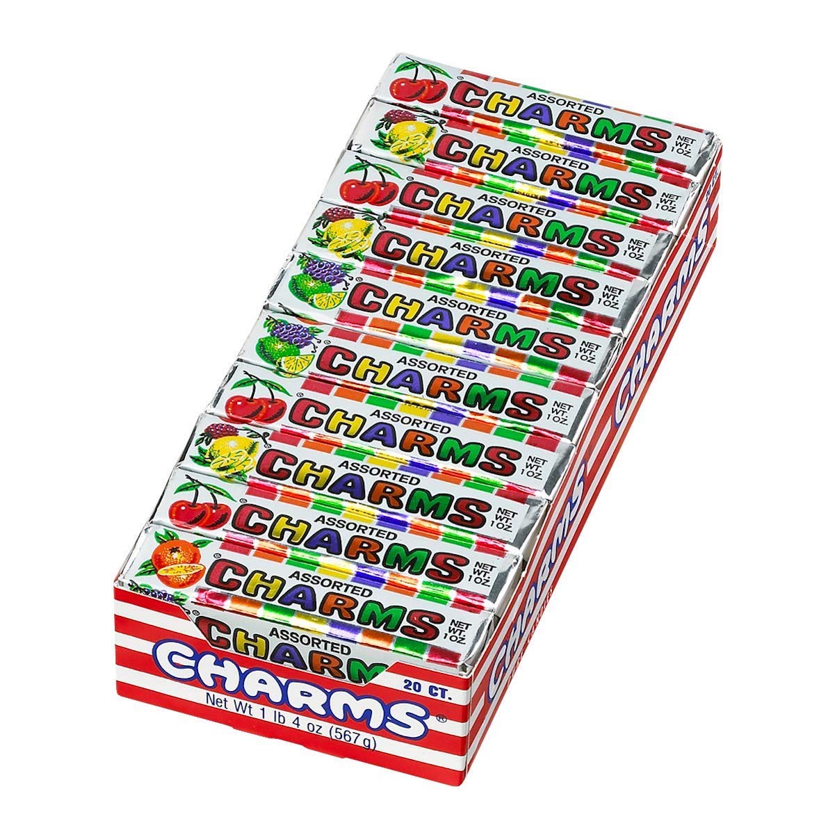 Charms-Charms Squares Assorted Fruit Flavors-985-Box of 20-Legacy Toys