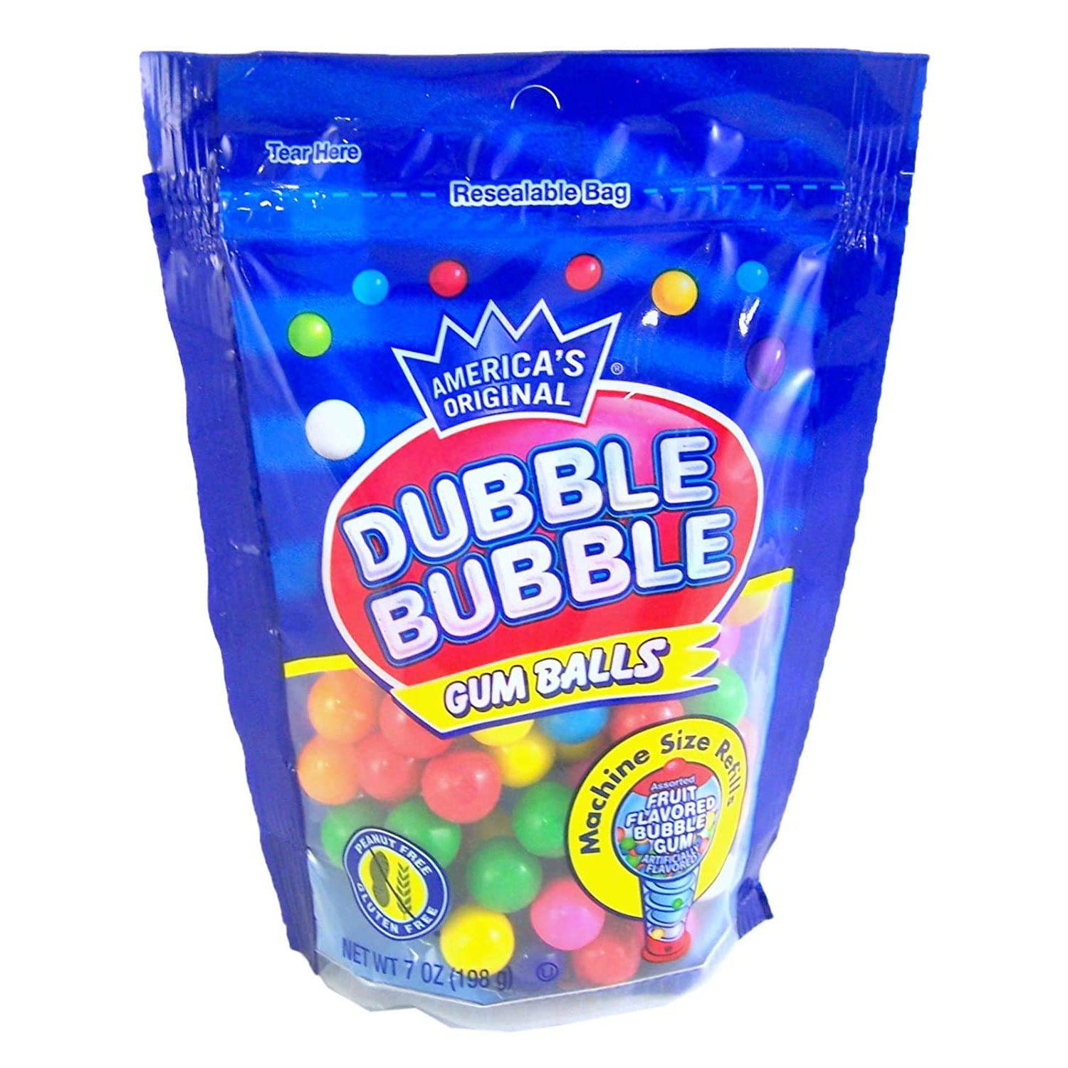 Charms-Dubble Bubble Gum Balls Machine Size Refills Assorted Fruit Flavor, 7 oz. peg bag-13347-Single-Legacy Toys