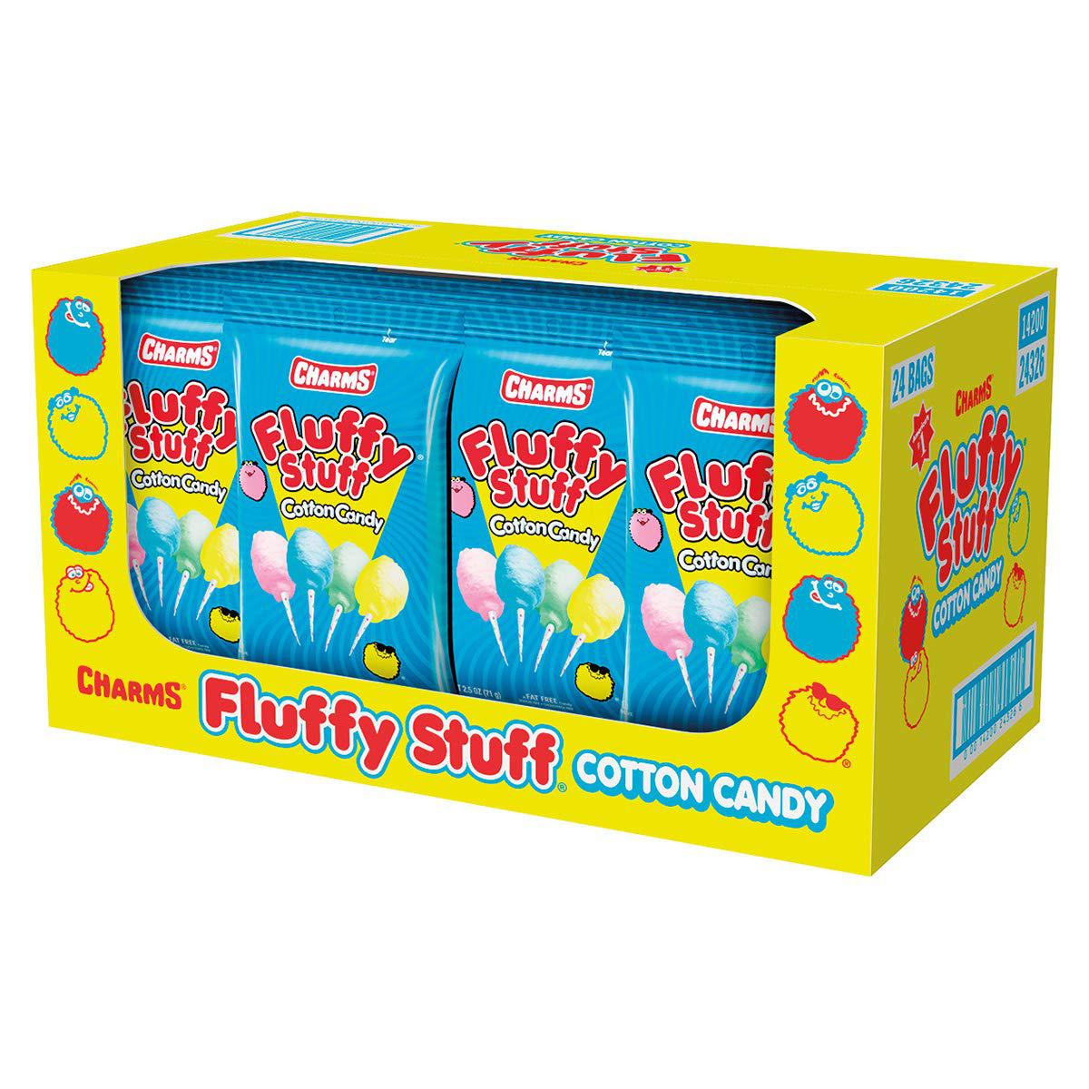 Charms-Fluffy Stuff Original Cotton Candy 2.5 oz. Bag-24326-Box of 24-Legacy Toys