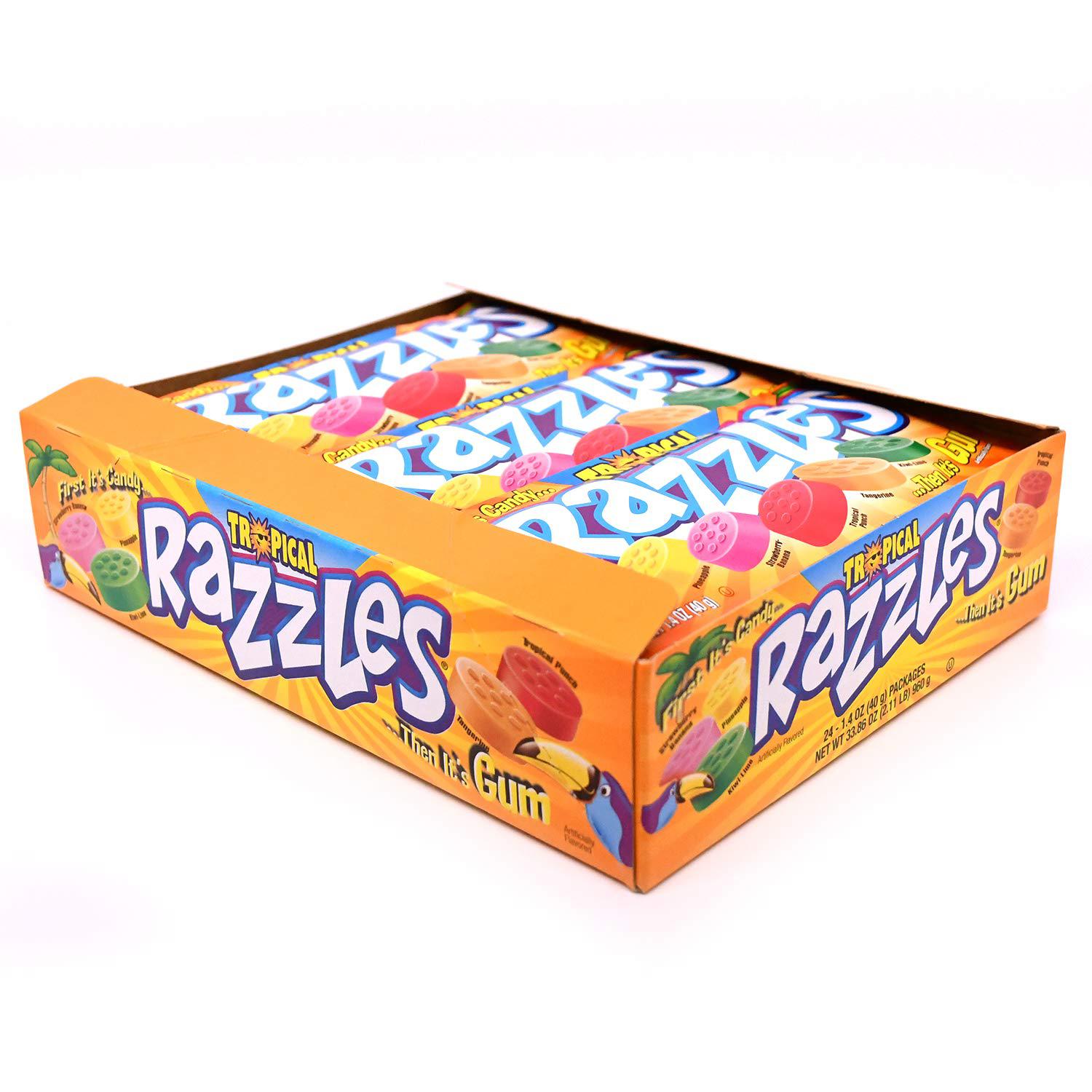 Charms-Razzles Tropical 1.4 oz. Pouch-90829-Box of 24-Legacy Toys