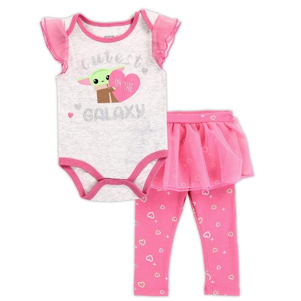 Childrens Apparel-BABY YODA Girls Infant 2PC Tutu Legging Set--Legacy Toys