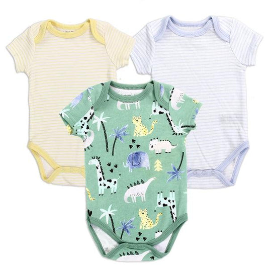 Childrens Apparel-EMPORIO BABY Boys Newborn 3-Pack Creepers-BE01677-1-0/3M-Legacy Toys
