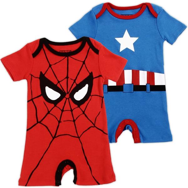 Childrens Apparel-MARVEL Boys Newborn 2-Pack Rompers--Legacy Toys