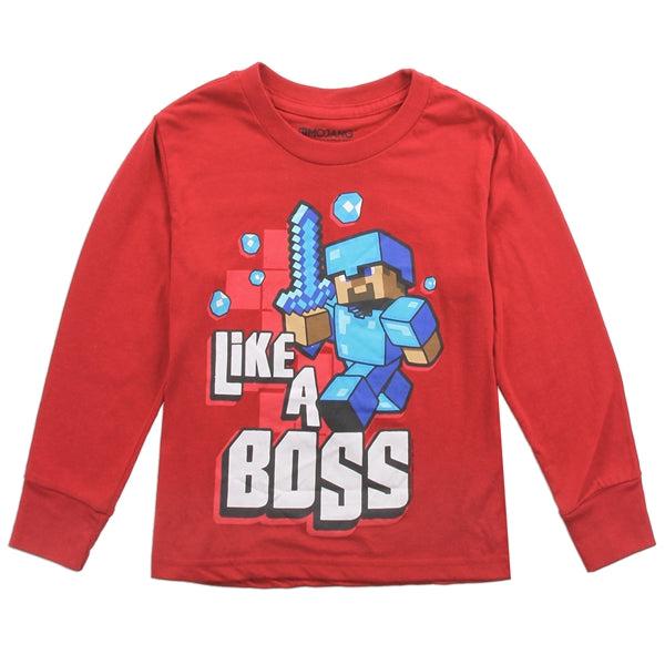 Childrens Apparel-MINECRAFT Boys L/S Top-XJMC005-XS-XS-Legacy Toys