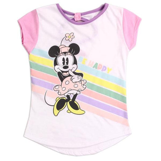 Childrens Apparel-MINNIE MOUSE White Girls 4-6X T-Shirt-B-2N028OP-1-4-Legacy Toys