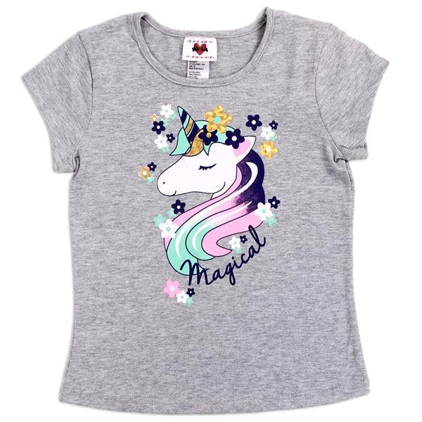 Childrens Apparel-RMLA Girls Grey 7-12 Foil Screen T-Shirt--Legacy Toys