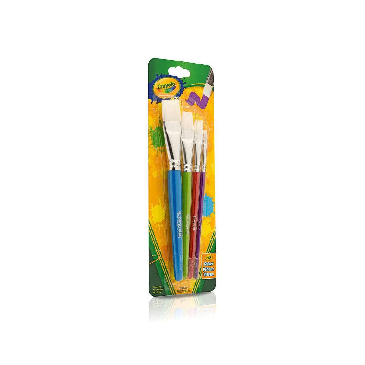 Crayola-Crayola 4 Count Big Paintbrushes Flat Brush Set-591815-Legacy Toys