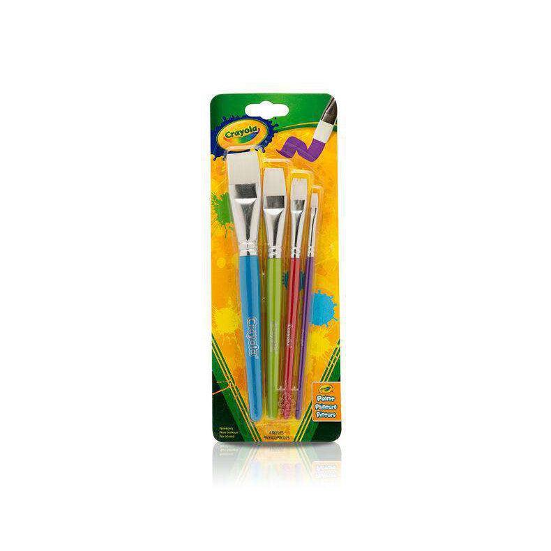 Crayola-Crayola 4 Count Big Paintbrushes Flat Brush Set-591815-Legacy Toys