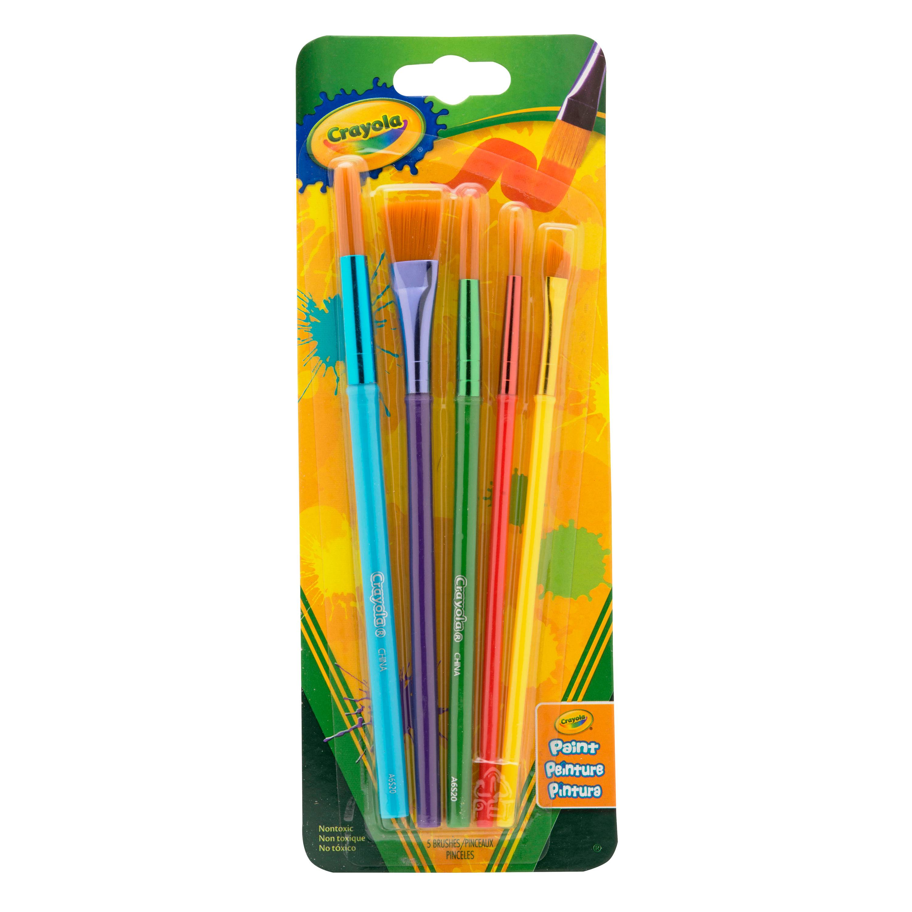 Crayola-Crayola 5 Pack Paint Brushes Assorted Tips-586701-Legacy Toys