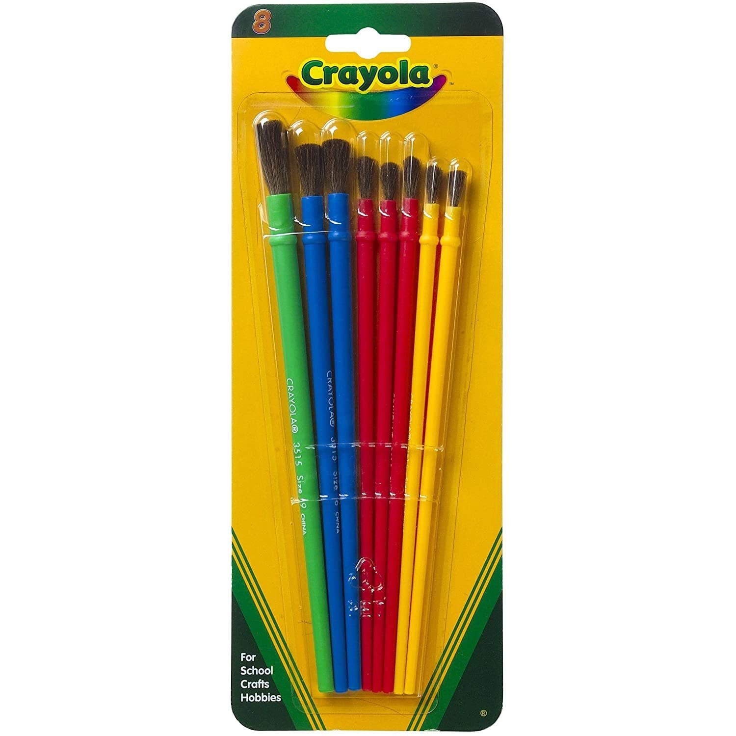 Crayola-Crayola 8 Count Art & Craft Brush Set - Blister Pack-590354-Legacy Toys