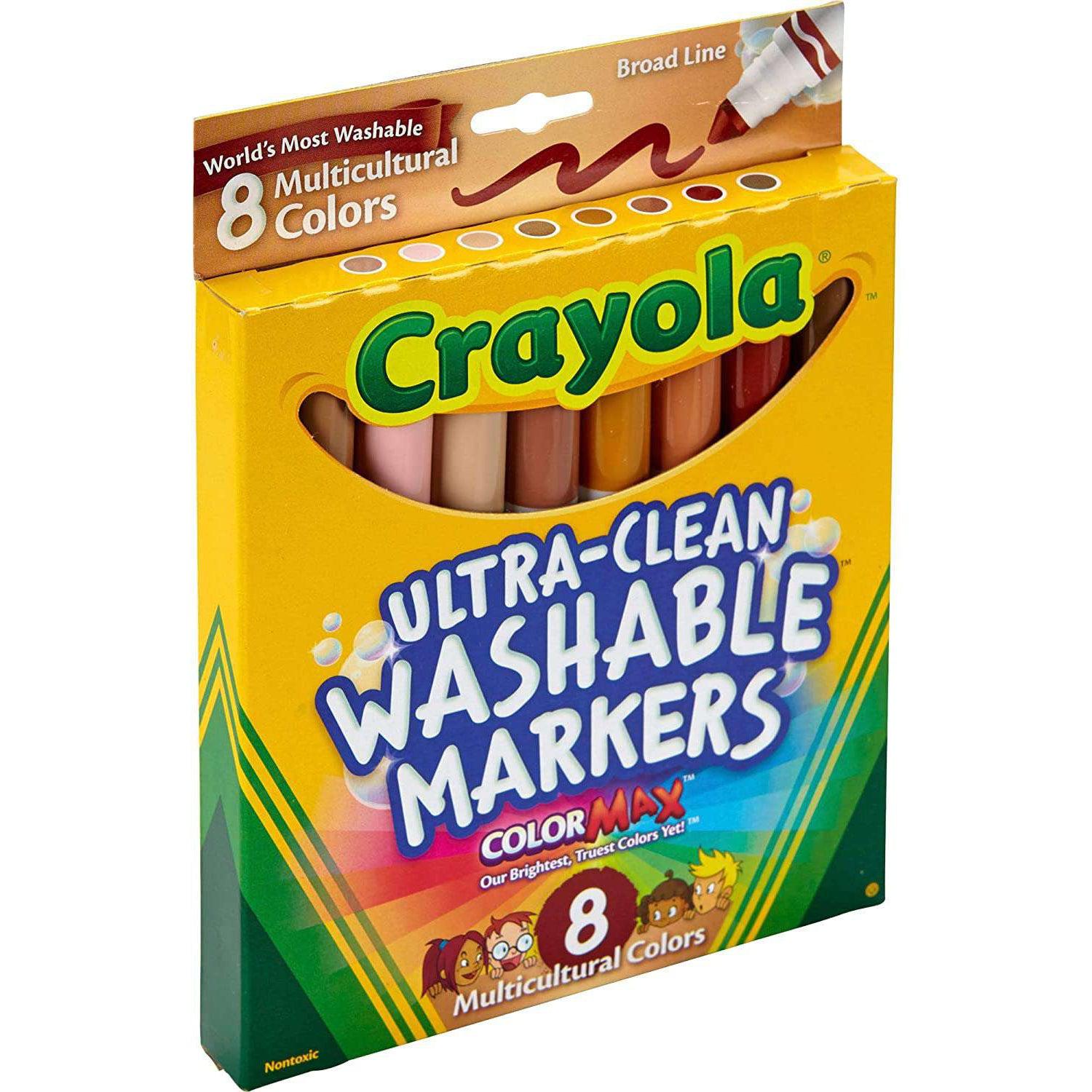 Crayola-Crayola 8 Count Ultra-Clean Washable Markers - Multicultural Colors-58-7801-Legacy Toys