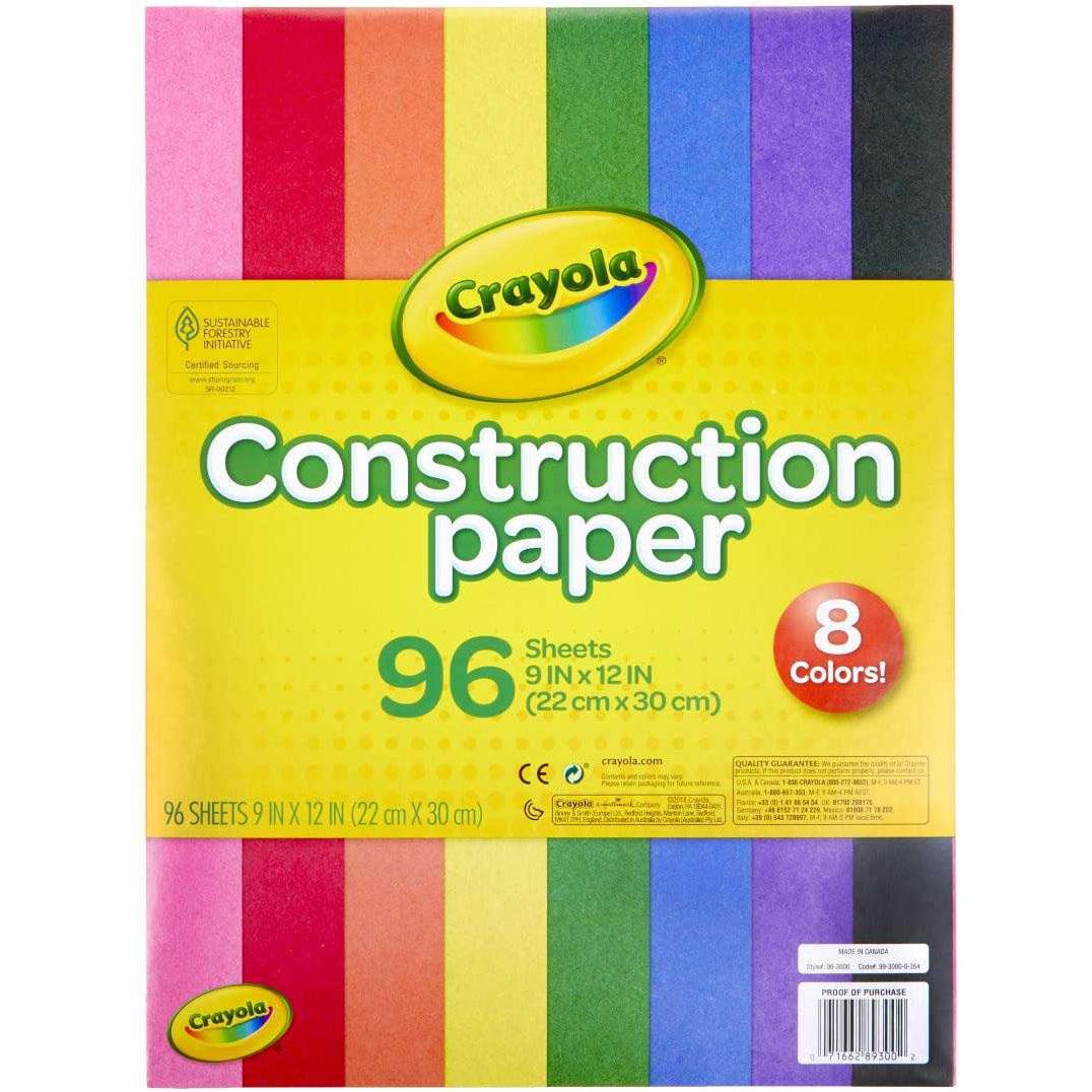 Crayola-Crayola 96 Count Construction Paper-99-3000-Legacy Toys