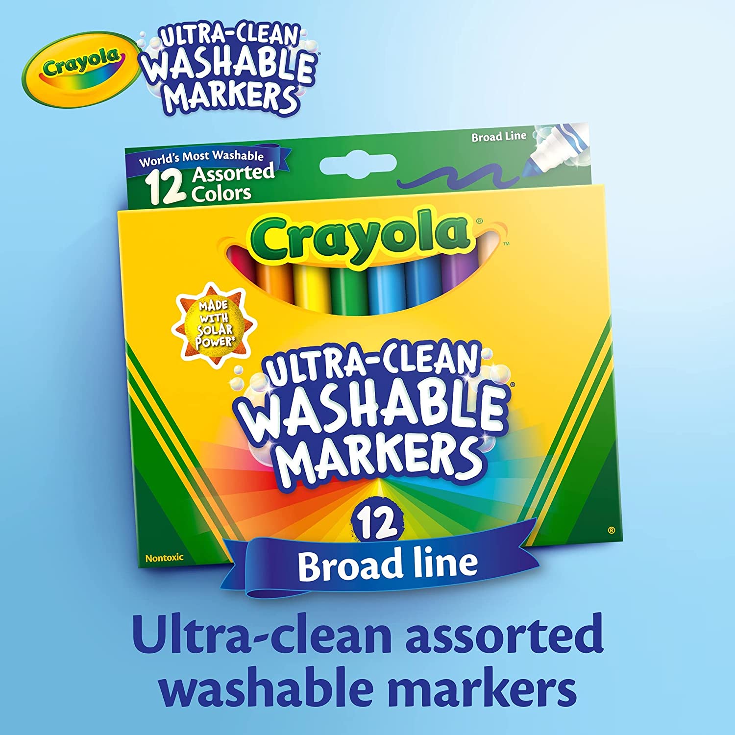 Crayola-Crayola Washable Broadline Markers 12 Pieces-UB-MAW12-Legacy Toys