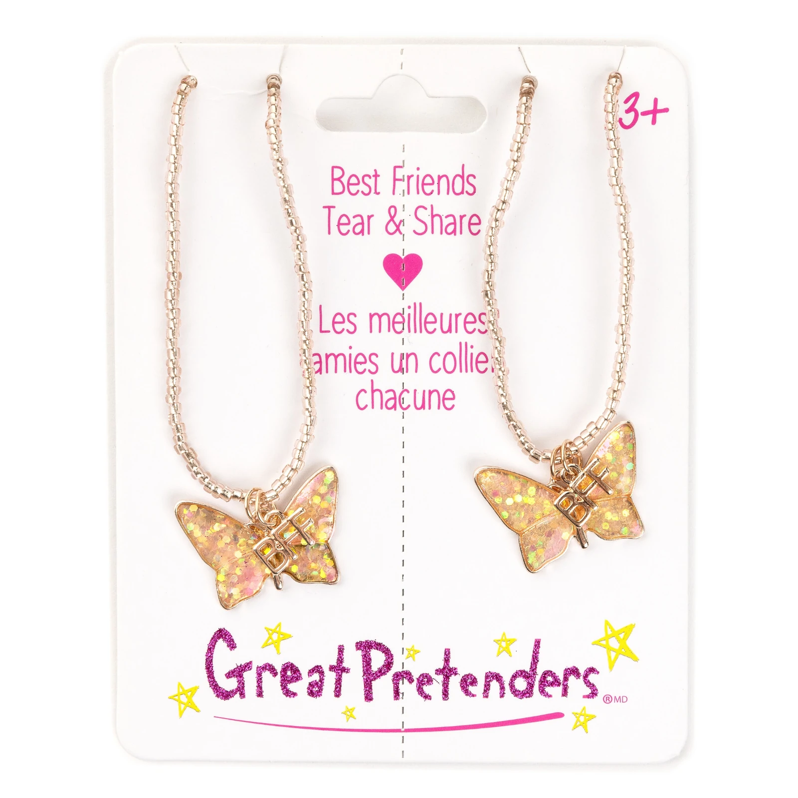 Creative Education-Butterfly BFF Share & Tear Necklace Set (2 pcs)-86113-Legacy Toys