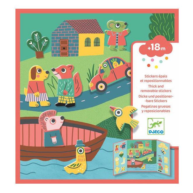DJECO-Animals Sticker Stories-DJ09071-Legacy Toys