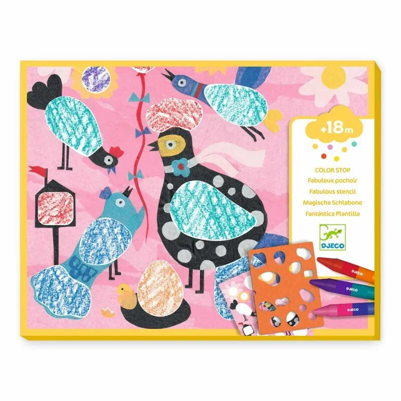 DJECO-Early Learning: Birdie & Co. Coloring-DJ08993-Legacy Toys