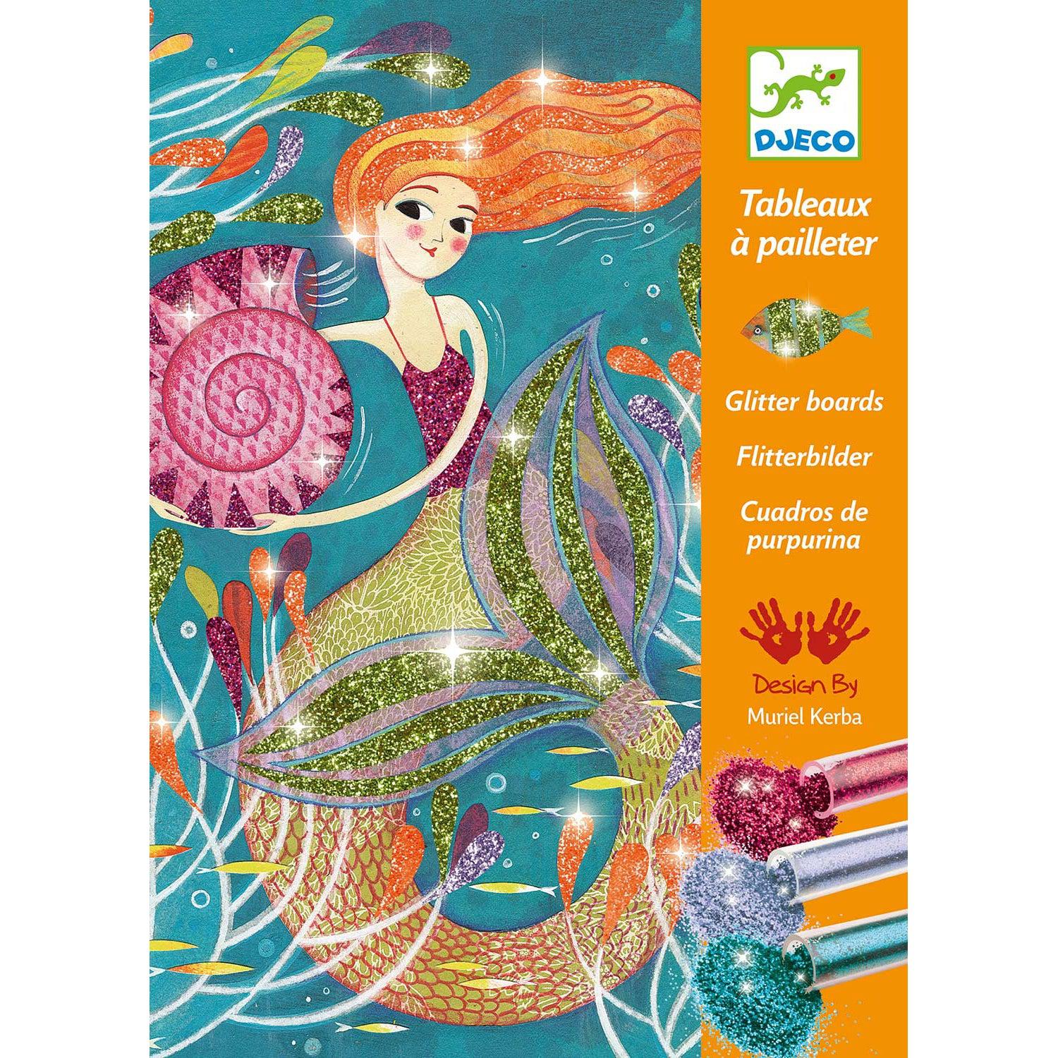 DJECO-Mermaids Lights Glitter Boards-DJ09507-Legacy Toys