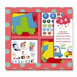 DJECO-Petit Gifts - I Love Cars Sticker Kit-DJ09051-Legacy Toys