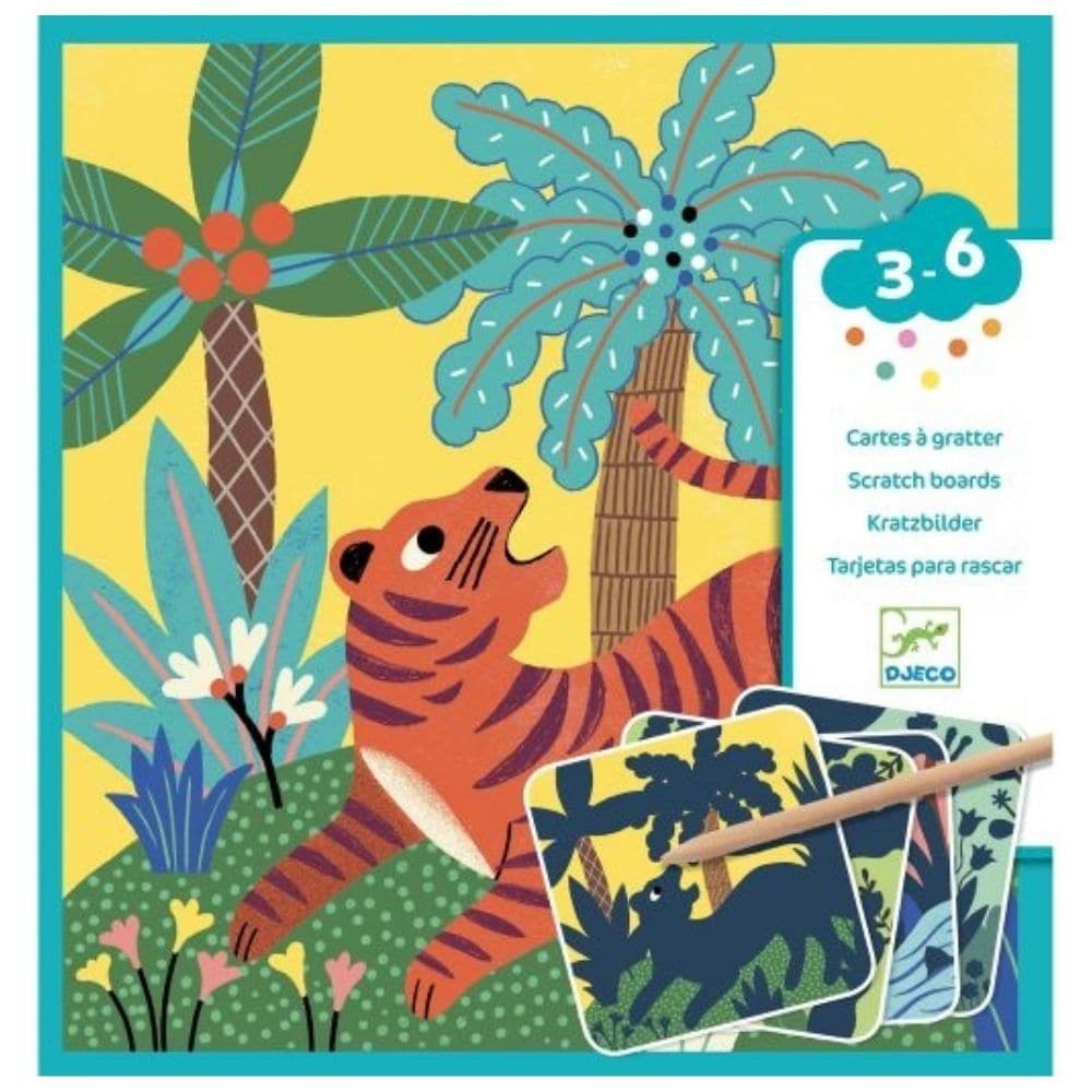 DJECO-Petit Gifts - Scratch Cards - Big Animals-DJ09095-Legacy Toys