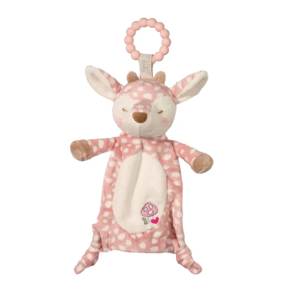 Douglas Toys-Farrah Pink Fawn Teether Ring-6372-Legacy Toys
