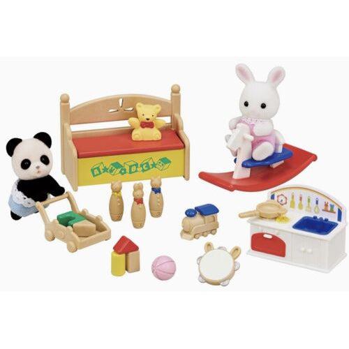 Epoch Everlasting Play-Calico Critters Baby's Toy Box - Snow Rabbit & Panda!-CC2053-Legacy Toys