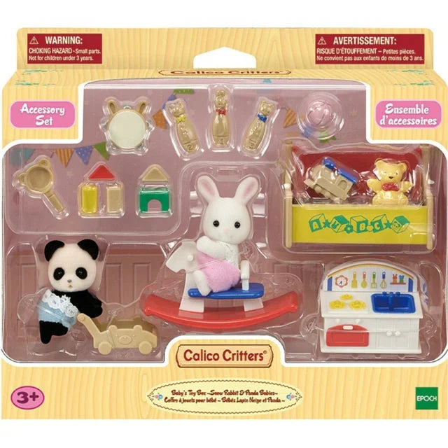 Epoch Everlasting Play-Calico Critters Baby's Toy Box - Snow Rabbit & Panda!-CC2053-Legacy Toys