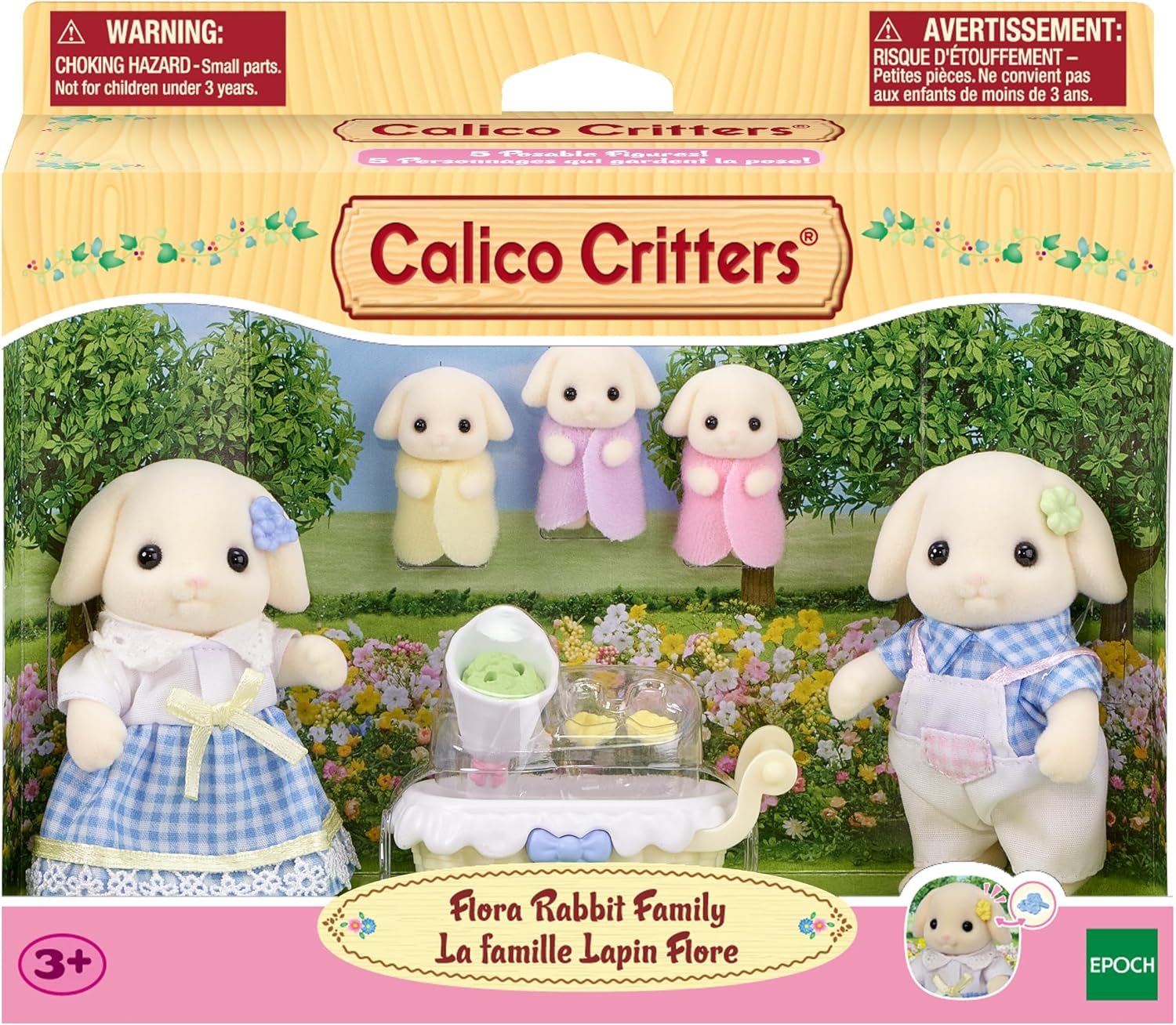 Epoch Everlasting Play-Calico Critters Flora Rabbit Family-CC2158-Legacy Toys