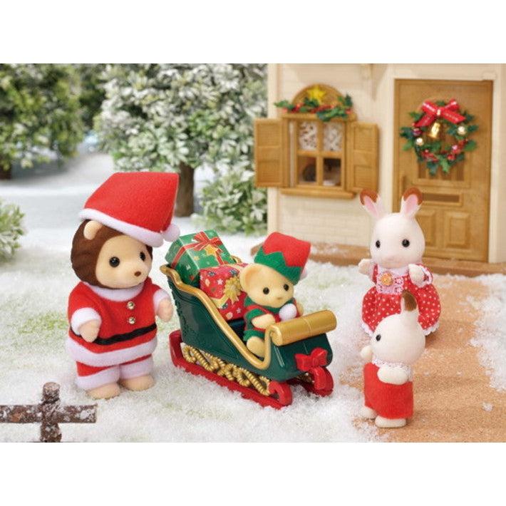 Epoch Everlasting Play-Calico Critters Mr. Lion's Winter Sleigh-CC1920-Legacy Toys