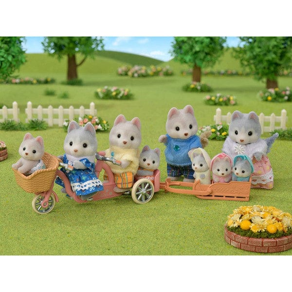 Epoch Everlasting Play-Calico Critters Tandem Cycling Set Husky Sister and Brother-CC1978-Legacy Toys