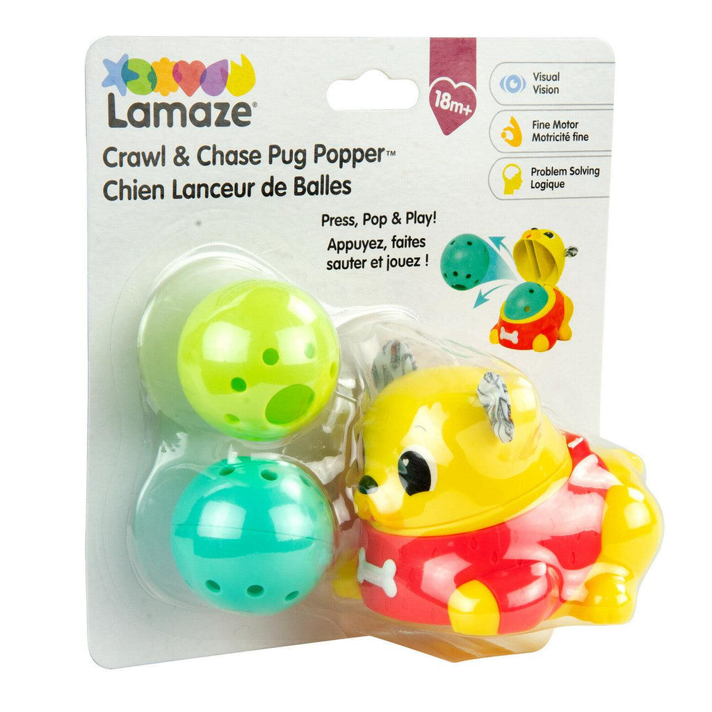 Fat Brain Toys-Lamaze Crawl and Chase Pug Popper-FA368-1-Legacy Toys