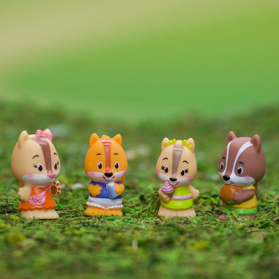 Fat Brain Toys-Timber Tots Nutnut Squirrel Family of 4-FA242-Legacy Toys