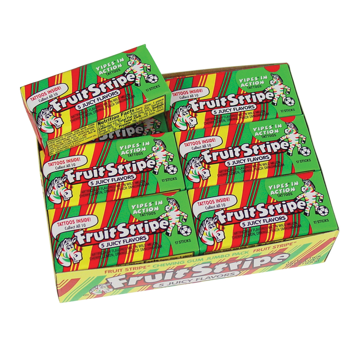 Ferrara Candy-Fruit Stripe Gum-102448-Box of 12-Legacy Toys