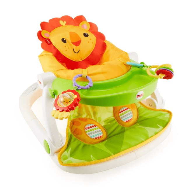 Fisher Price-Fisher-Price Deluxe Sit-Me-Up Floor Seat with Toy Tray - Lion-FPR21-Legacy Toys