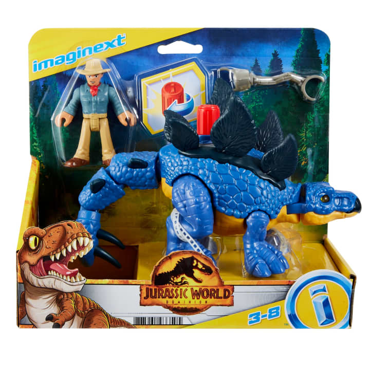 Fisher Price-Fisher-Price Imaginext - Jurassic World Stegosaurus & Dr. Grant-GVV64-Legacy Toys