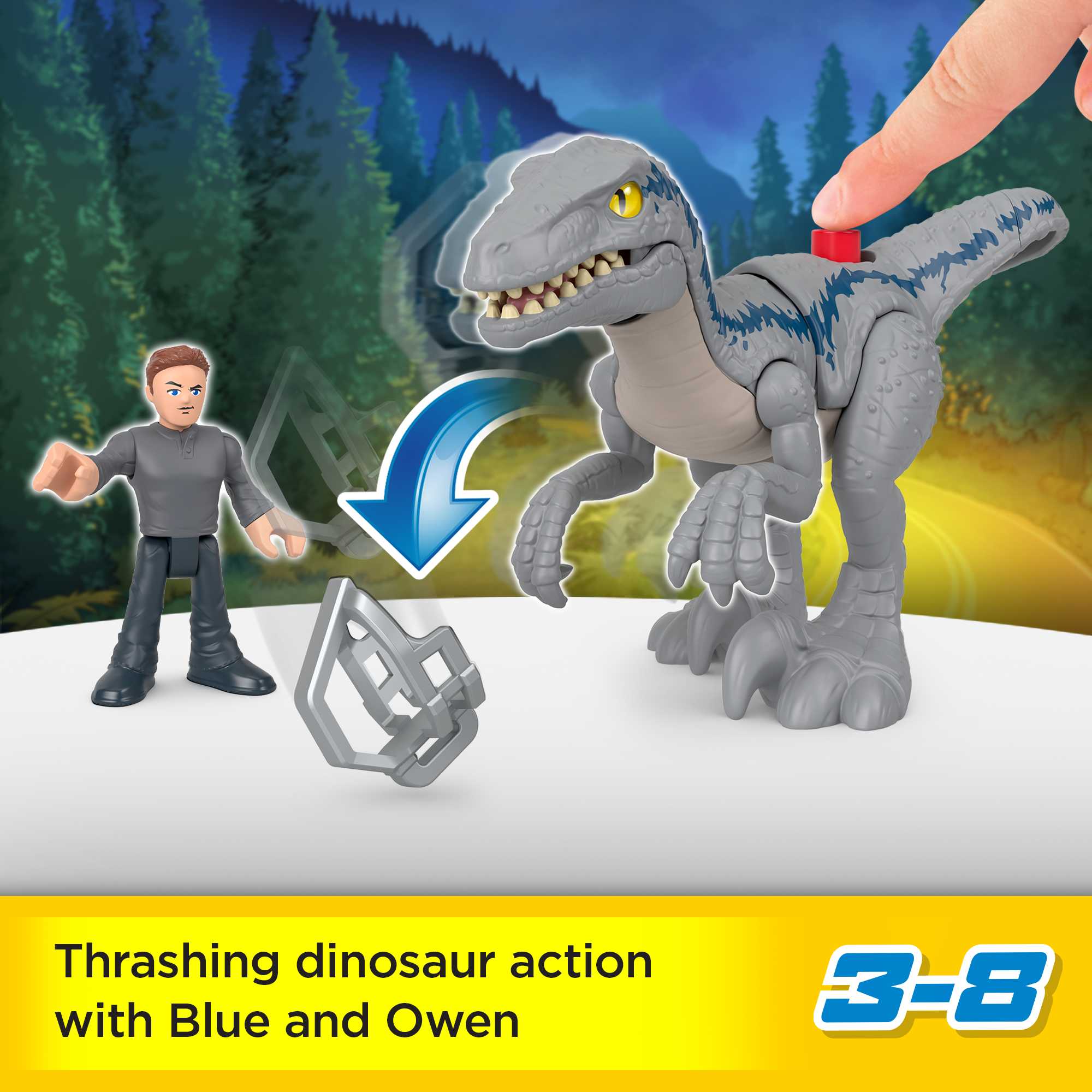 Fisher Price-Fisher-Price Imaginext - Jurassic World™ Breakout 'Blue'-HKG15-Legacy Toys