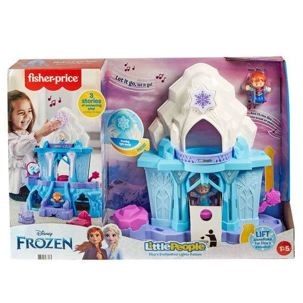 Fisher Price-Fisher-Price Little People - Disney Frozen Elsa's Enchanted Lights Palace-GWD33-Legacy Toys