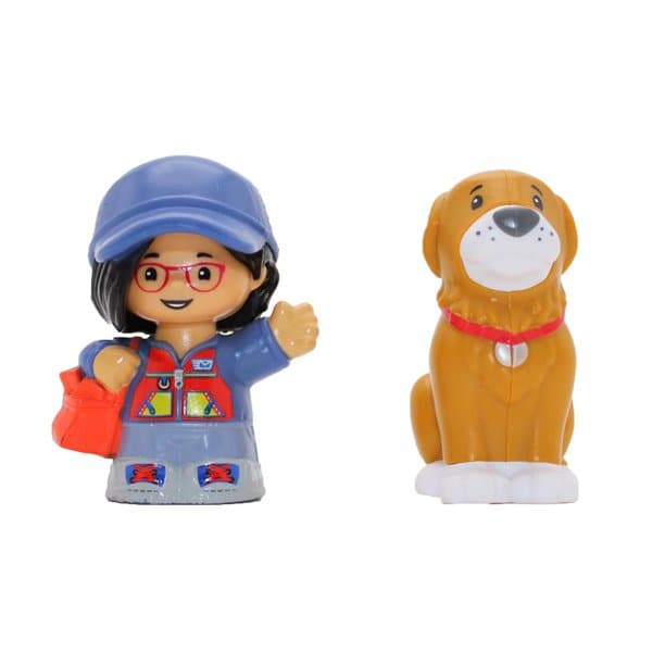 Fisher Price-Fisher-Price Little People Figure 2 Pack -HBW74-Mail Carrier and Dog-Legacy Toys