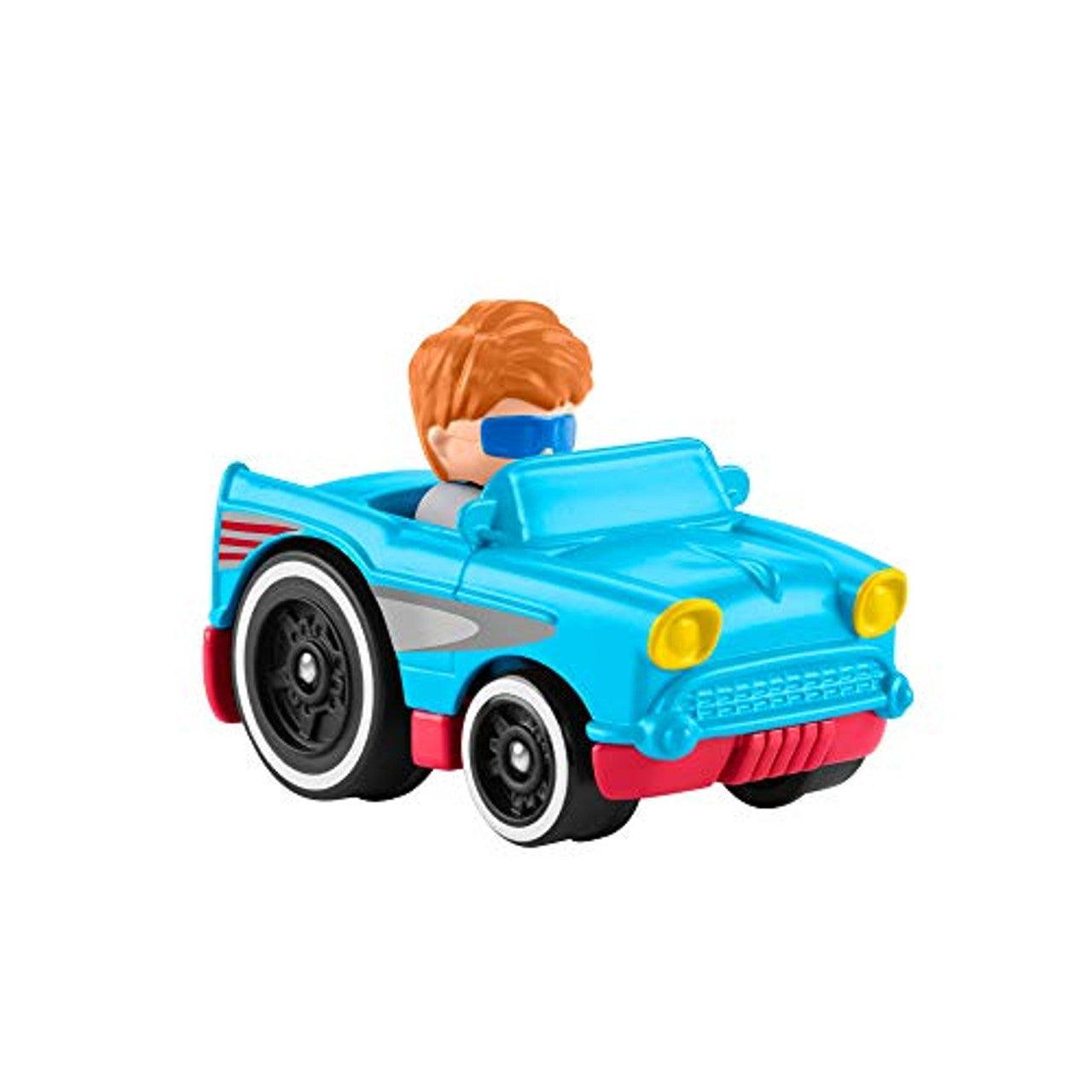 Fisher Price-Fisher-Price Little People - Wheelies Vehicles-GMJ25-Retro Convertible-Legacy Toys