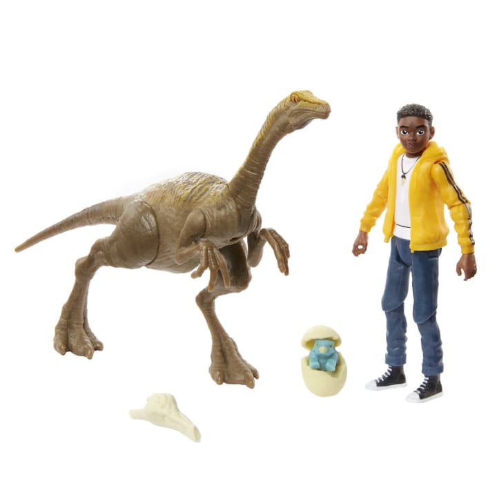 Fisher Price-Jurassic World Human and Dino Pack-GWM24-Darius & Gallimimus-Legacy Toys