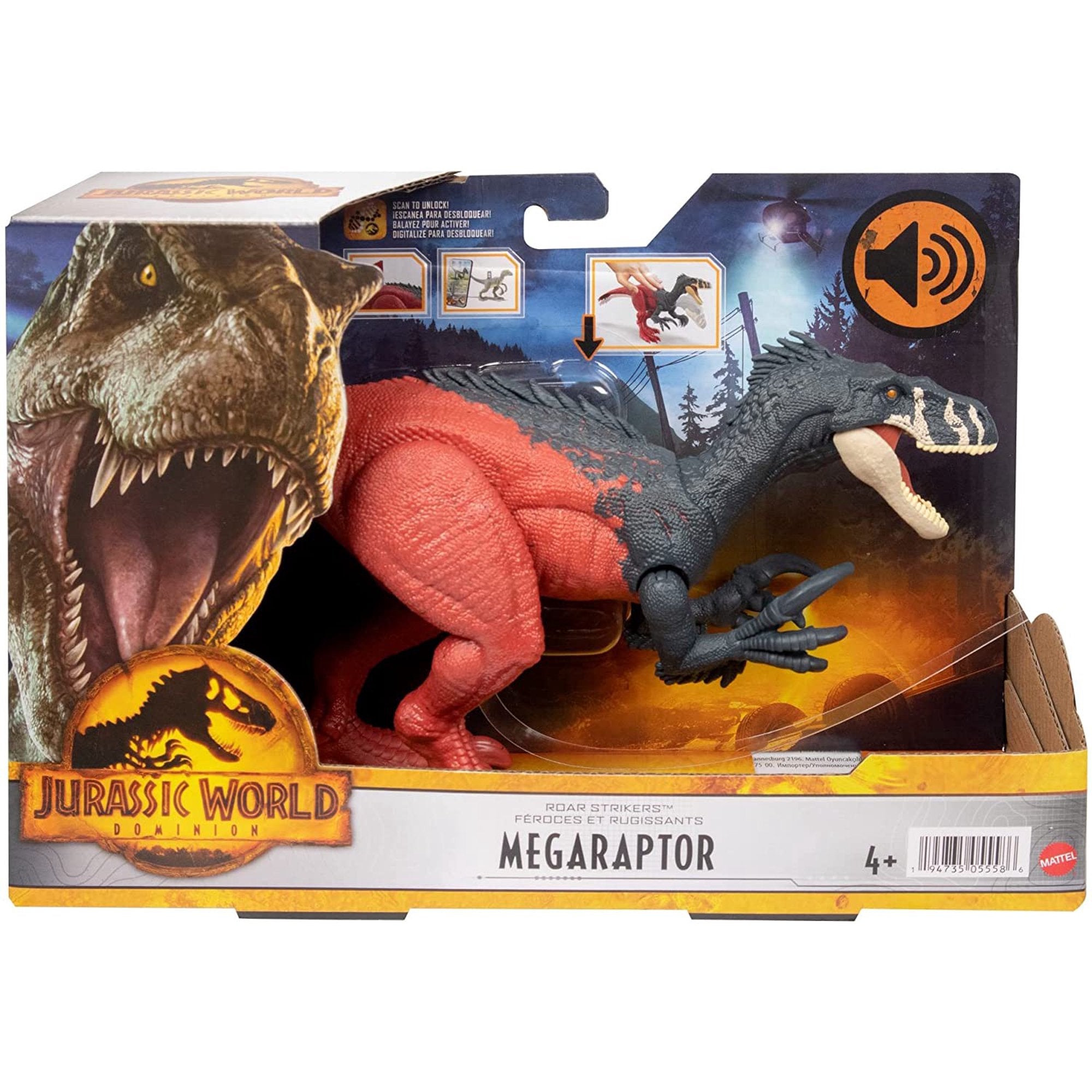 Fisher Price-Jurassic World Roar Strikers-HGP79-Megaraptor-Legacy Toys